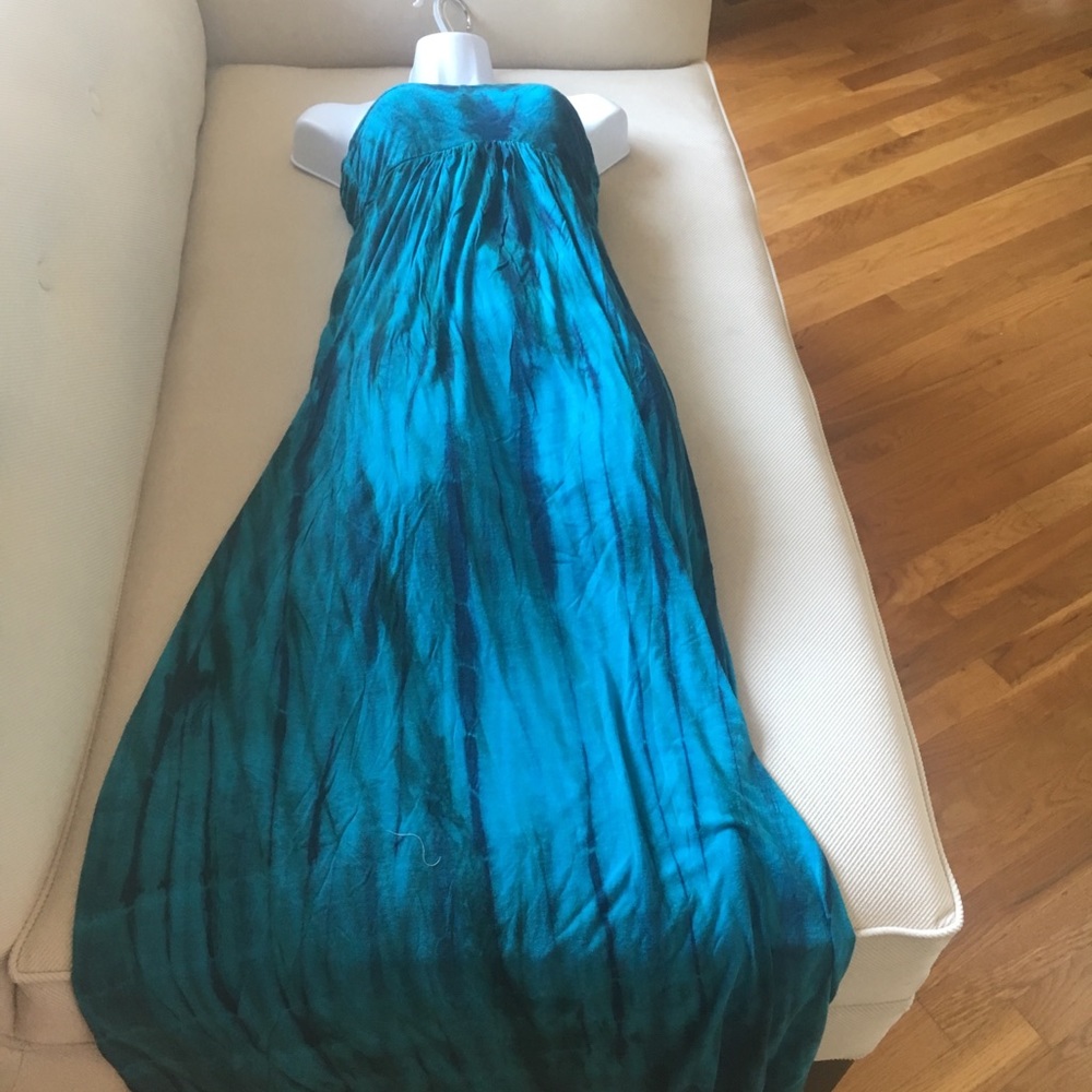 Honolulu- tie dye turquoise Maxie dress - Picture 2 of 5